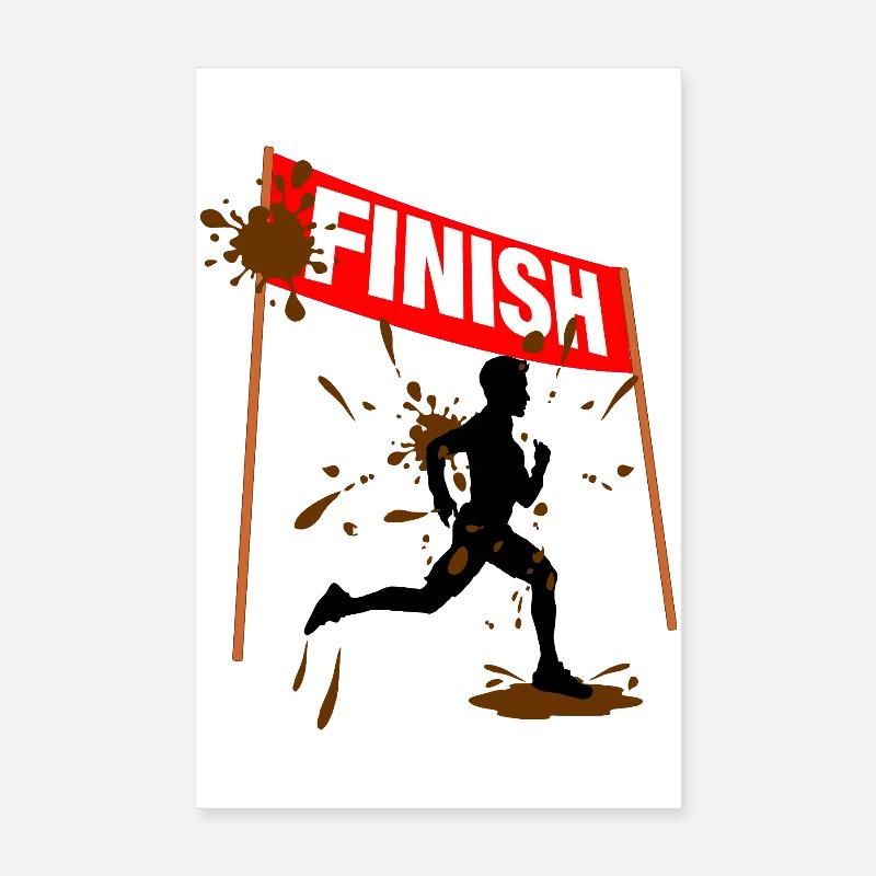 Mud Run Finisher Men Poster 8" x 12" (20x30 cm)