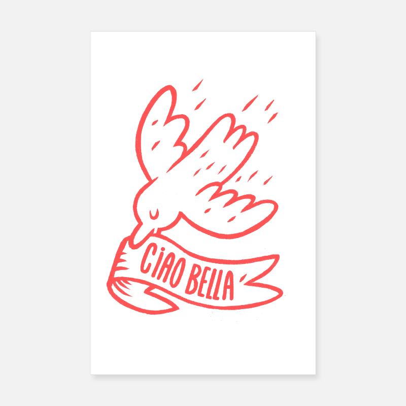 Ciao Bella  - Poster 20 x 30 cm - blanc