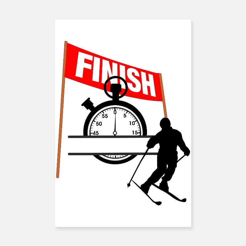 Ski Finish Time Poster 8" x 12" (20x30 cm)