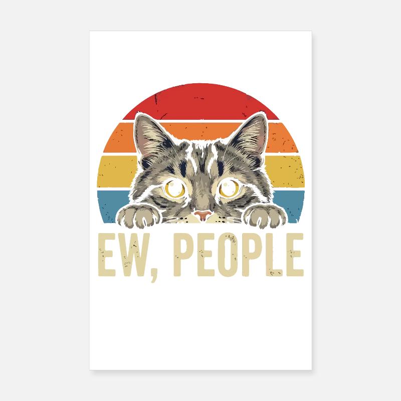 Vue du chat dans des gens Retro Rainbow Ew Poster 20 x 30 cm