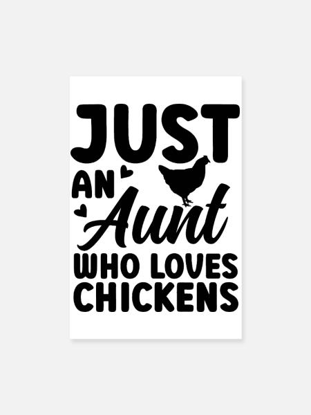 Huhn Tante Statement - Poster 20x30 cm - Weiß - Vorne
