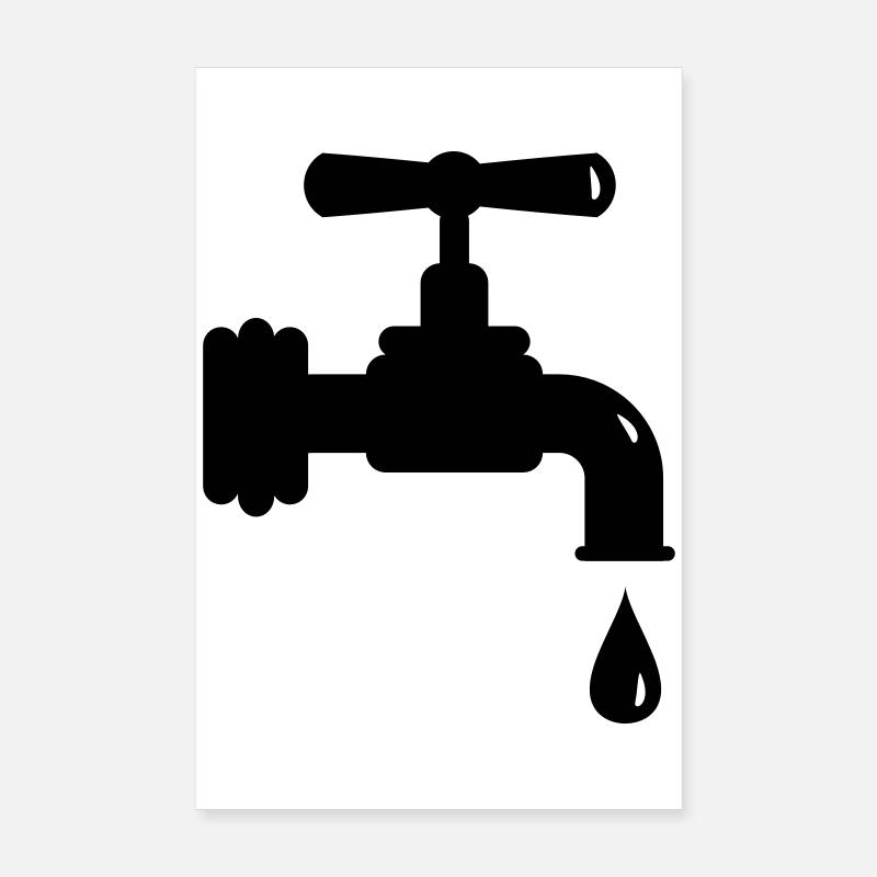 Ein tropfender Wasserhahn Poster 20x30 cm