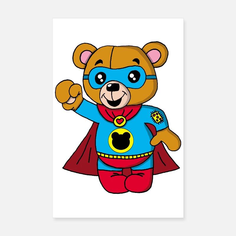 Super Teddybär Poster 20x30 cm