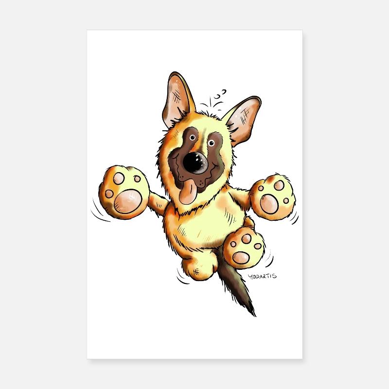 Funny German Shepherd Poster 8" x 12" (20x30 cm)