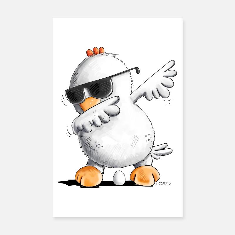 Dab Dance Chicken I Dabbendes Chicken I Dabbing Animals Poster 8" x 12" (20x30 cm)