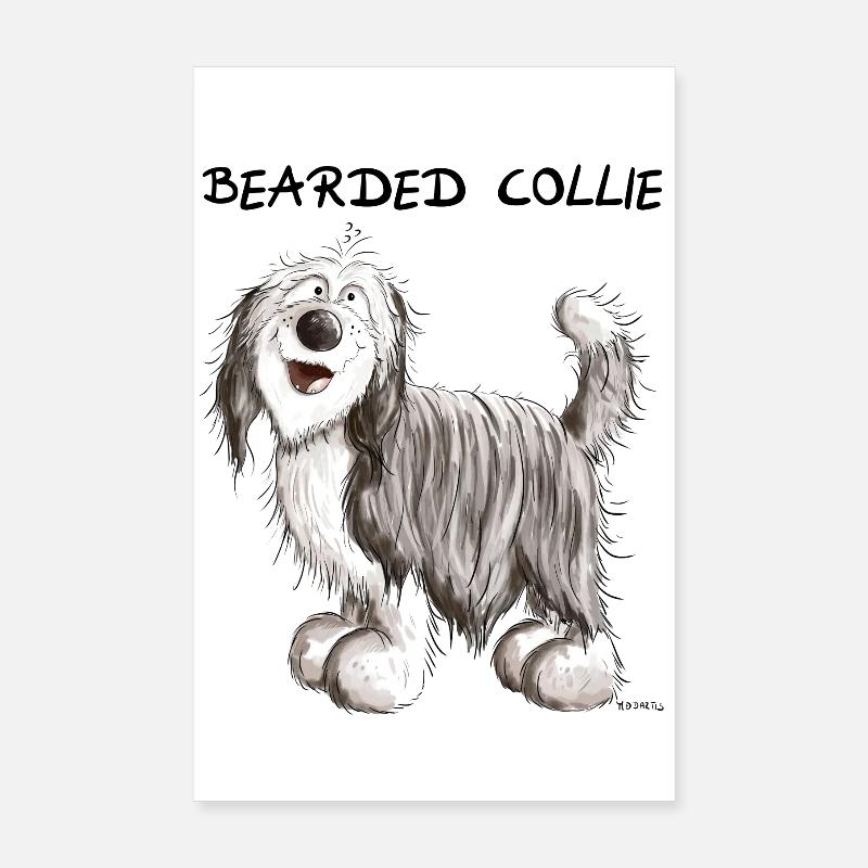 Mignon Bearded Collie Poster 20 x 30 cm