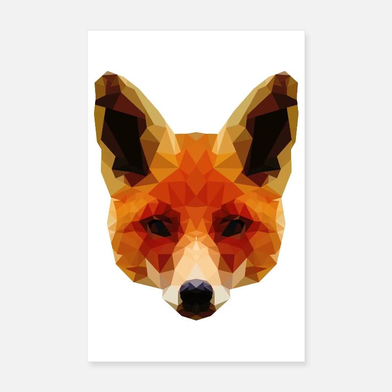 Orange Polygonal Fox Poster 8" x 12" (20x30 cm)