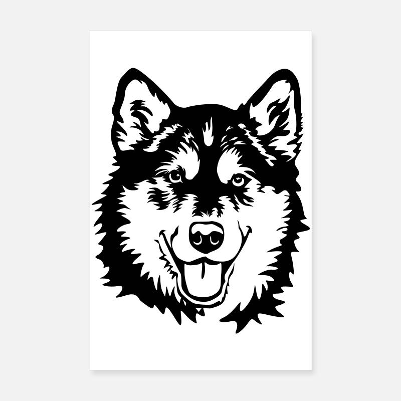 Alaskan Malamute head Poster 8" x 12" (20x30 cm)