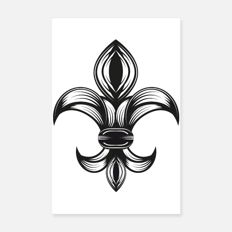 stylized iris - Fleur-de-Lys Poster 8" x 12" (20x30 cm)