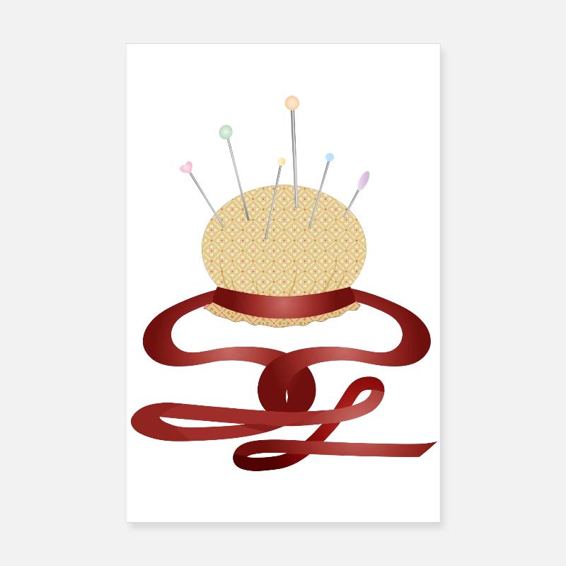 coussin d’épingle nostalgique avec épingles Poster 20 x 30 cm