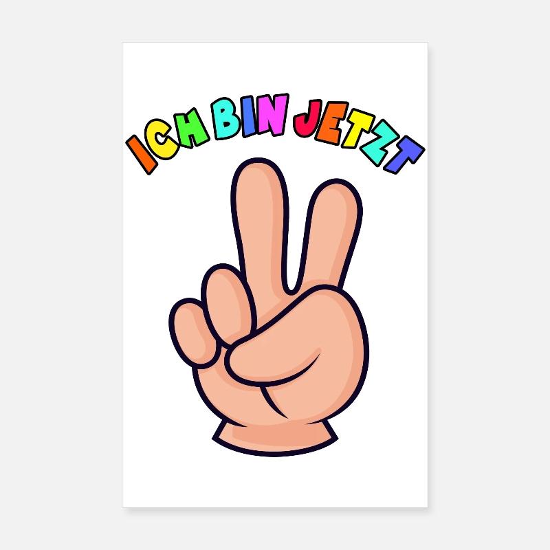 2.Geburtstag Kleinkind Geschenk 2 Finger Poster 20x30 cm