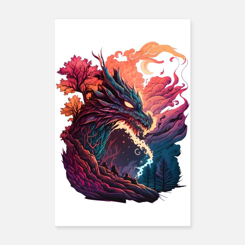 Asiatischer Drache Poster 20x30 cm