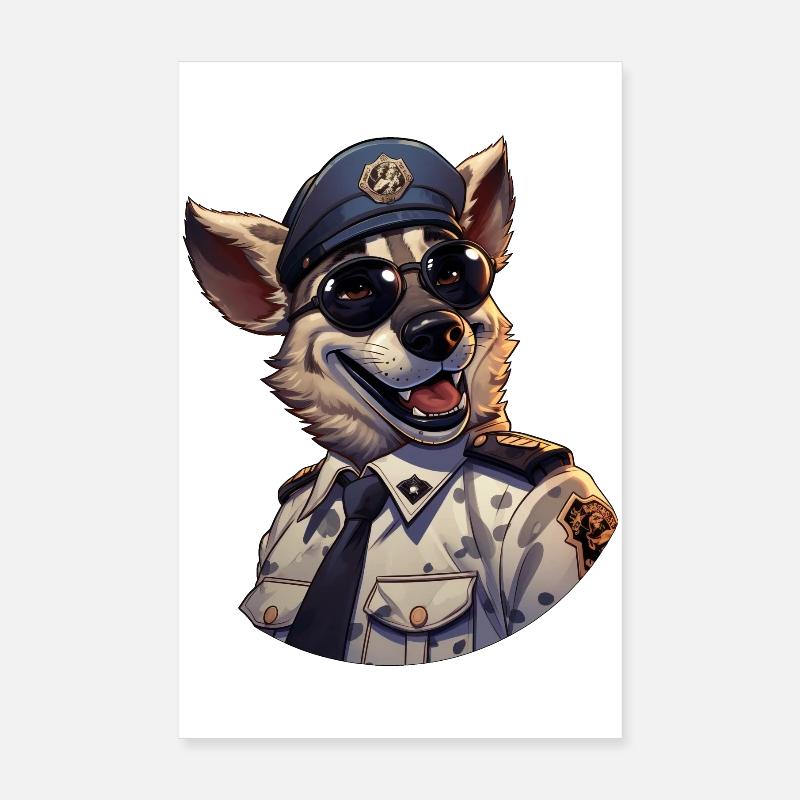 Polizei Hyäne Poster 20x30 cm
