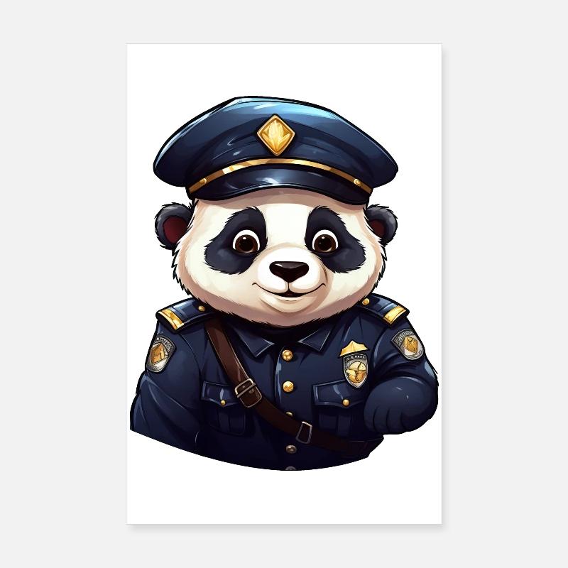 Panda Policeman Poster 8" x 12" (20x30 cm)