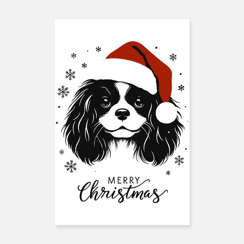 Cavalier King Charles Spaniel - Joyeux Noël Poster 20 x 30 cm