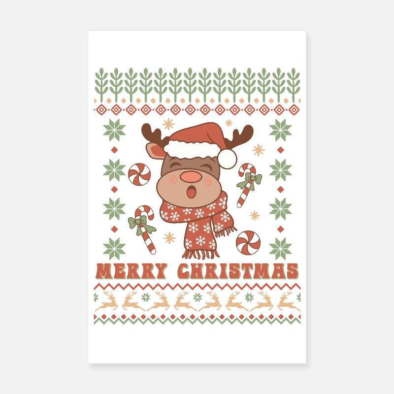 Pull de Noël moche - Poster 20 x 30 cm - blanc