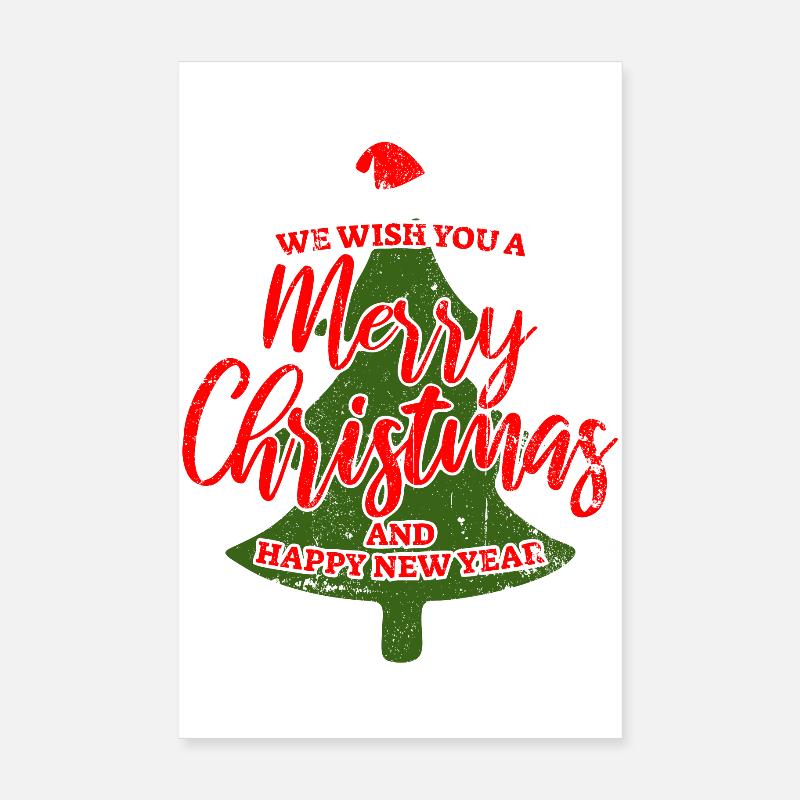 Froher Weihnachtsbaum Jubel Poster 20x30 cm