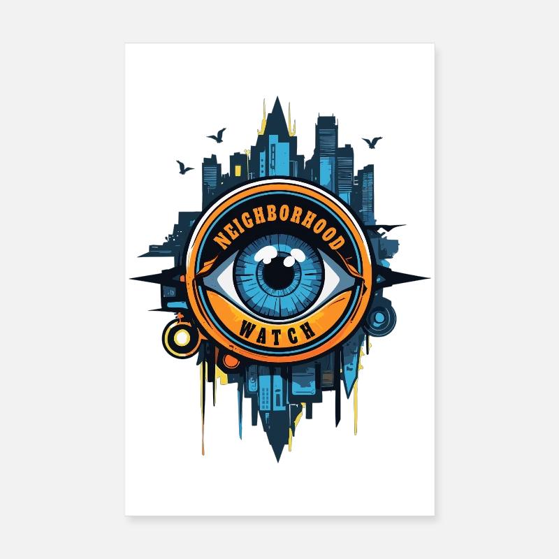 Œil de surveillance de quartier Poster 20 x 30 cm