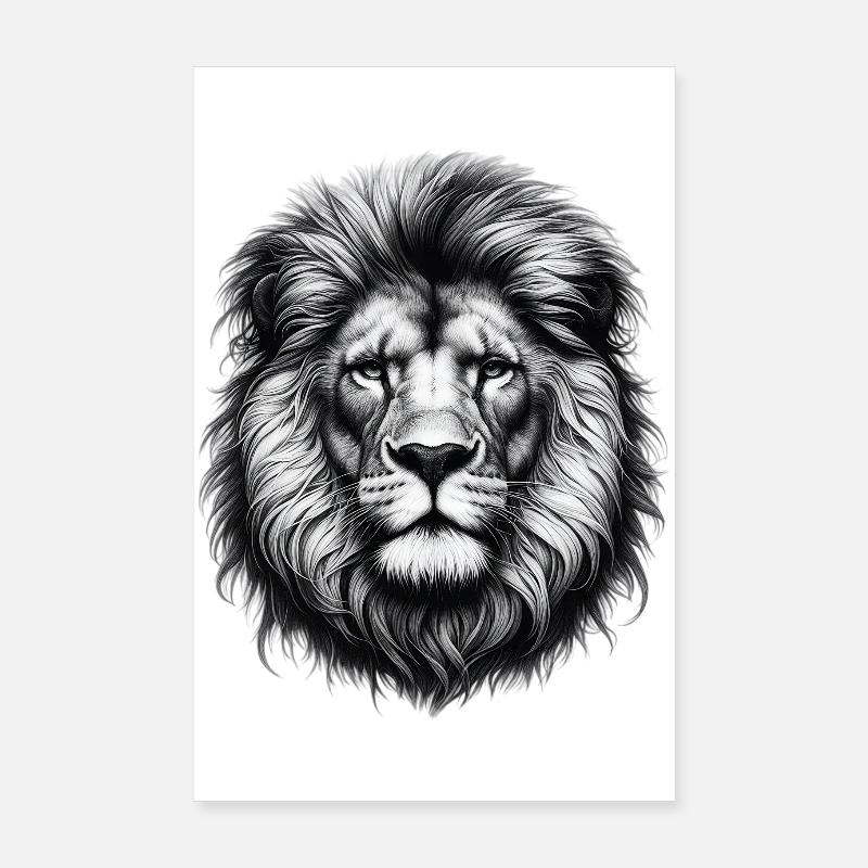 Lion Poster 8" x 12" (20x30 cm)