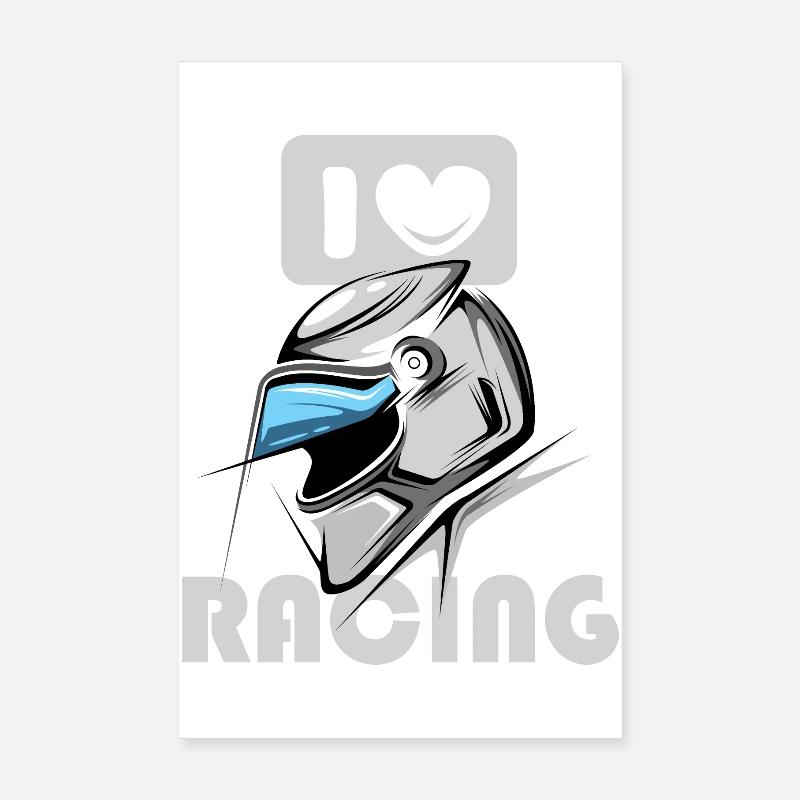J’aime la course automobile moto icône Poster 20 x 30 cm