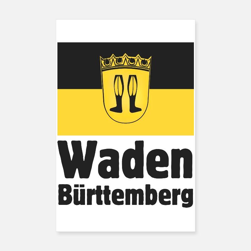 Waden Bürttemberg - Poster 20x30 cm - Weiß