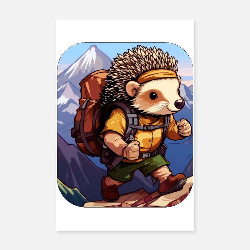 IgelWandern / Bergsteiger Igel Poster 20x30 cm