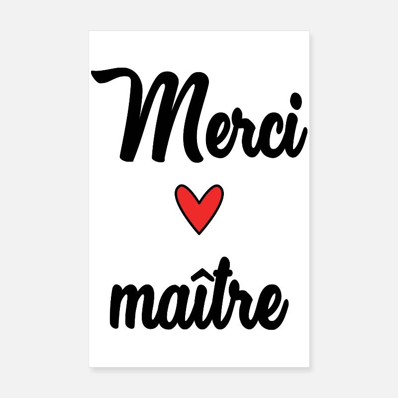 MAITRE. MAÎTRESSE. MERCI. MERCI MAÎTRESSE Poster 20 x 30 cm