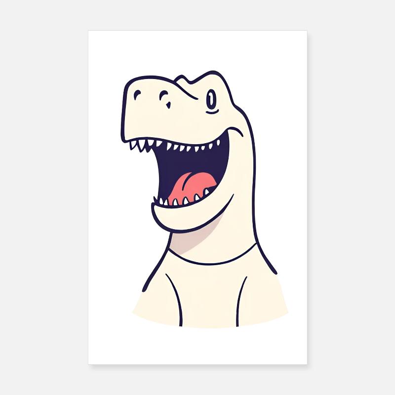Lustiger lieber lachender Dino Dinosaurier T Rex Poster 20x30 cm