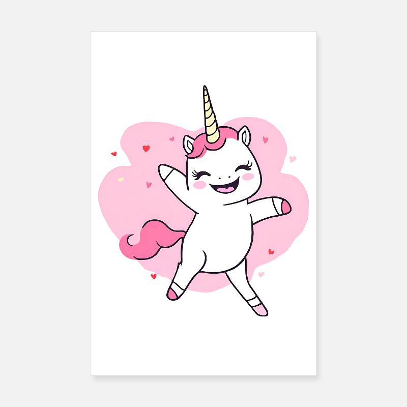 tanzendes happy einhorn fee unicorn fantasy Poster 20x30 cm