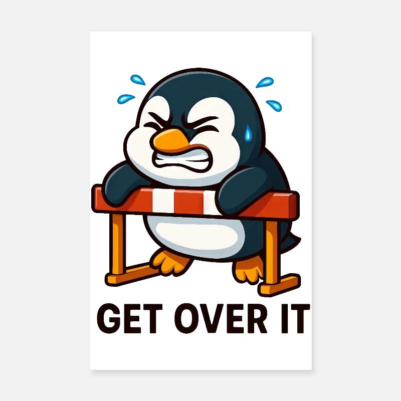 Penguin Hurdles Hurdler le surmonte Poster 20 x 30 cm