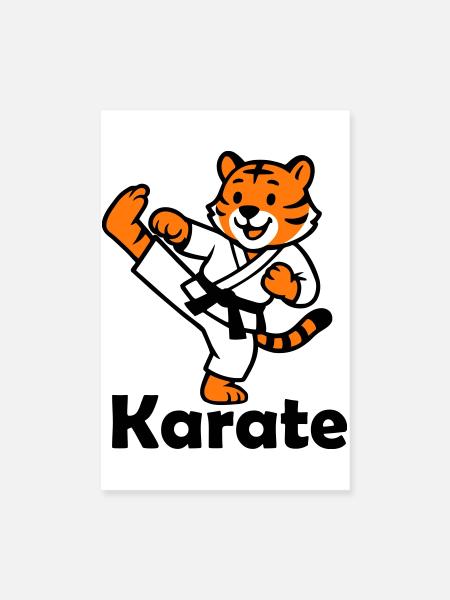 Karate Tiger - Poster 8" x 12" (20x30 cm) - white - Front