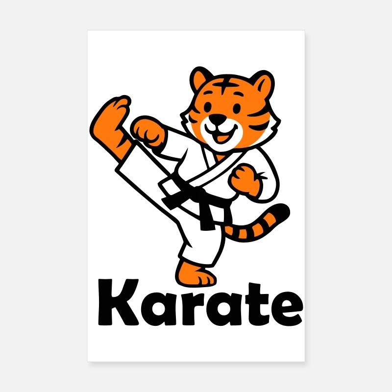 Karate Tiger Poster 20x30 cm