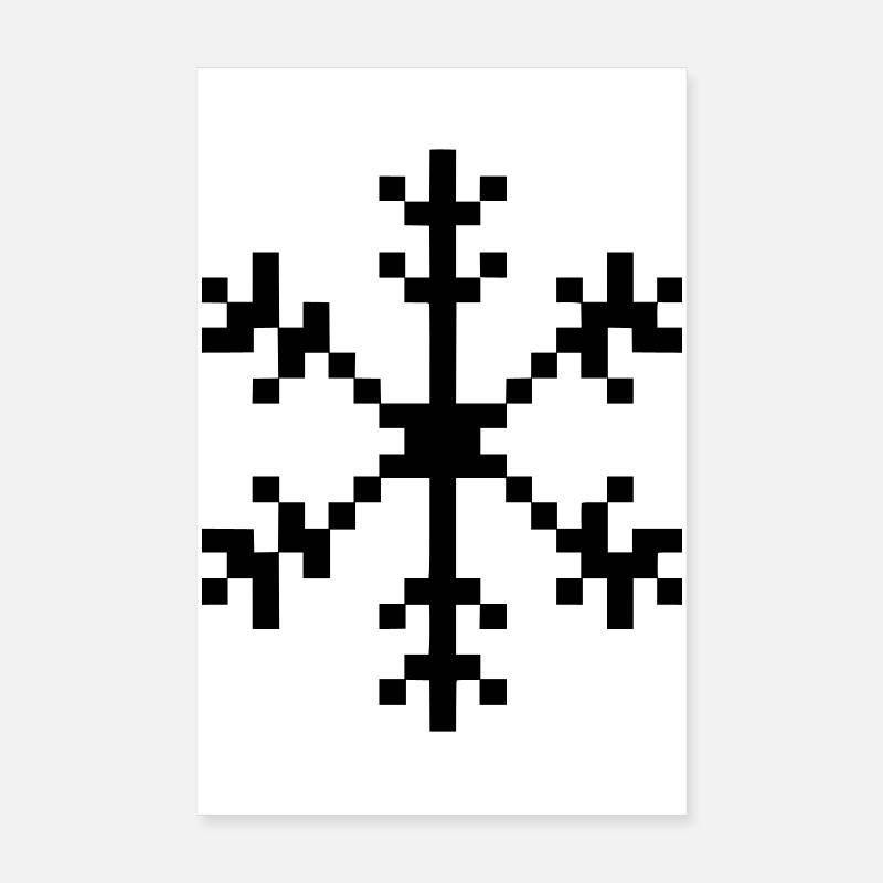 Snowflake pixel art Poster 8" x 12" (20x30 cm)