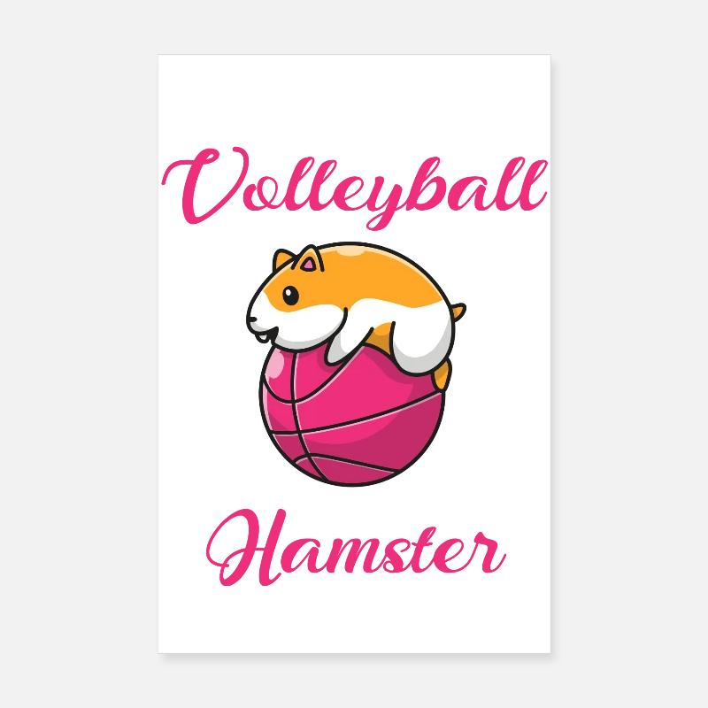 Hamster Volleyball - Poster 20x30 cm - Weiß