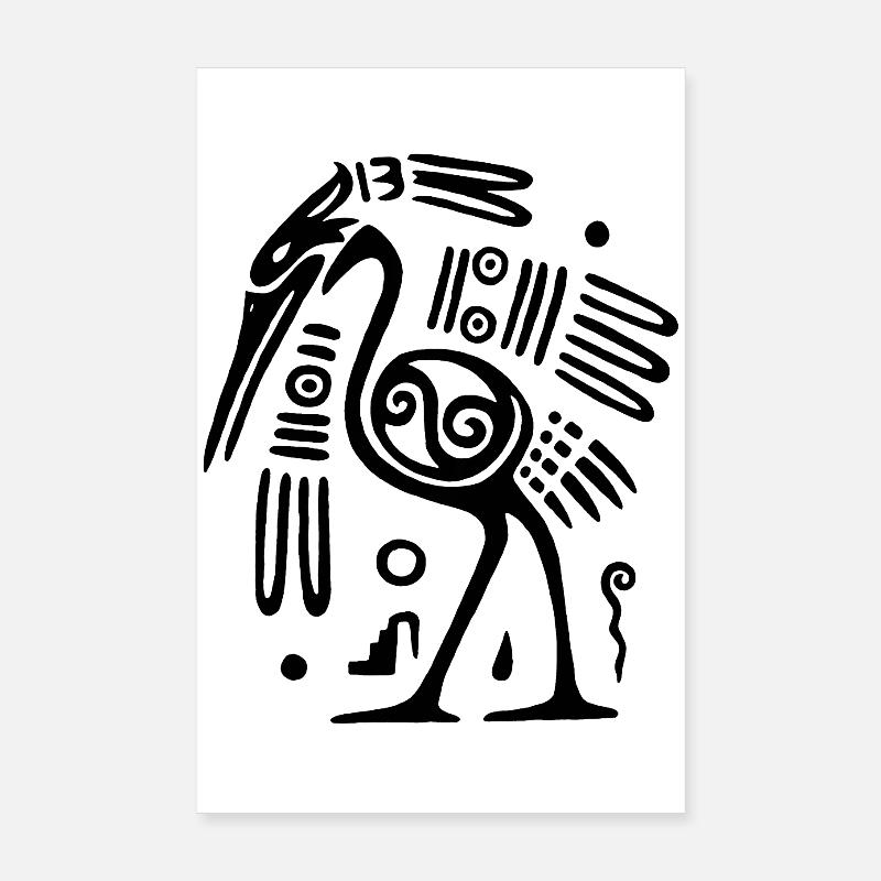 Oiseau totem noir Poster 20 x 30 cm