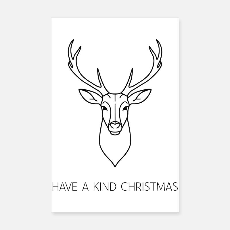 Have a Kind Christmas – Hirsch Fine Line Poster 20x30 cm