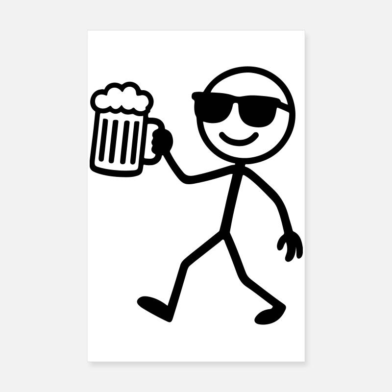 Bière Stick Figure Poster 20 x 30 cm