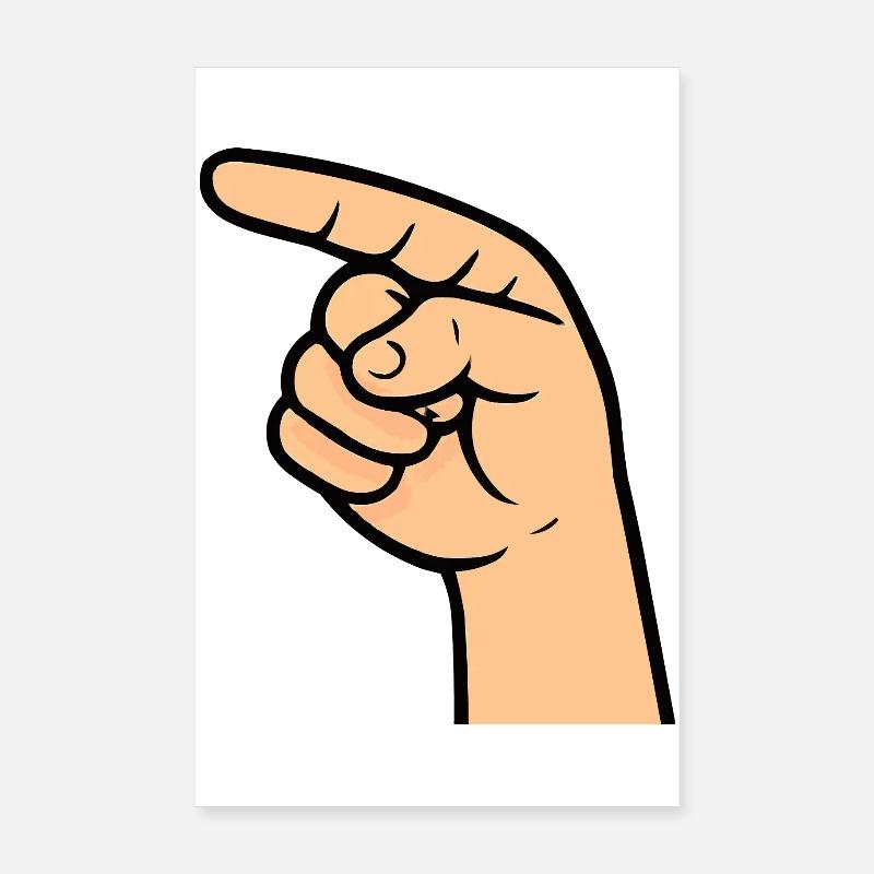 Hand Index Finger Comic Poster 8" x 12" (20x30 cm)