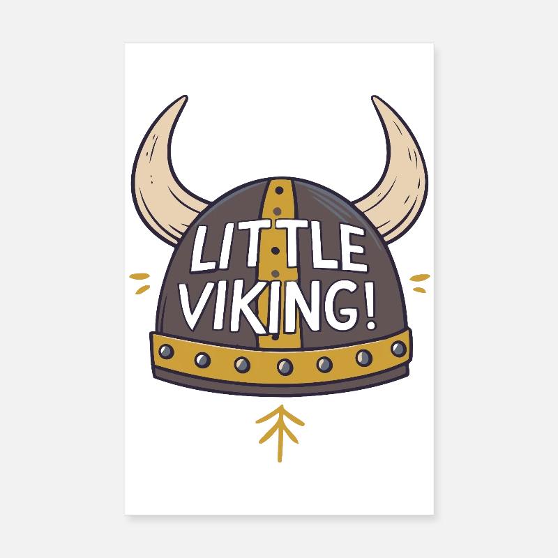 Kleiner Wikinger Held Helm Poster 20x30 cm