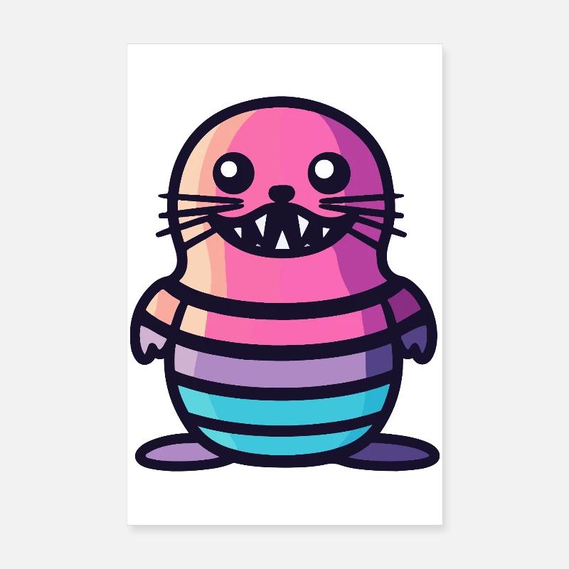 Robbe Tier Halloween Comic Lustig Poster 20x30 cm