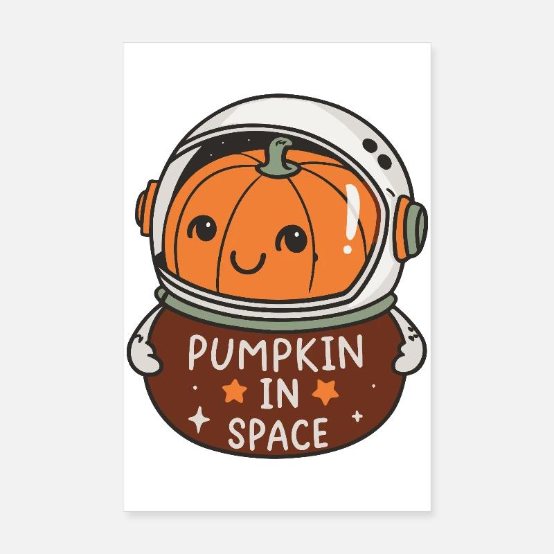 Smiling Astronaut Pumpkin Poster 8" x 12" (20x30 cm)