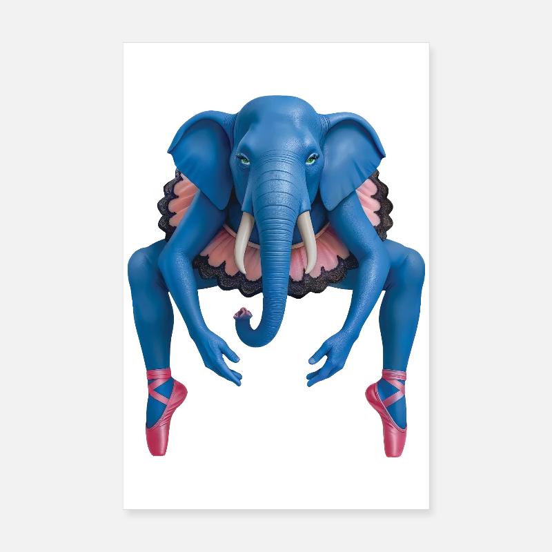 BALLERINA ELEPHANT - animals Poster 20 x 30 cm