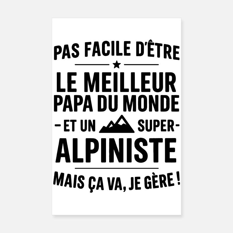 Herz + Bergsteigen – Super Dad Bergsteiger Poster 20x30 cm