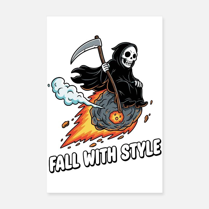 Grim Reaper Rocket Style Poster 8" x 12" (20x30 cm)