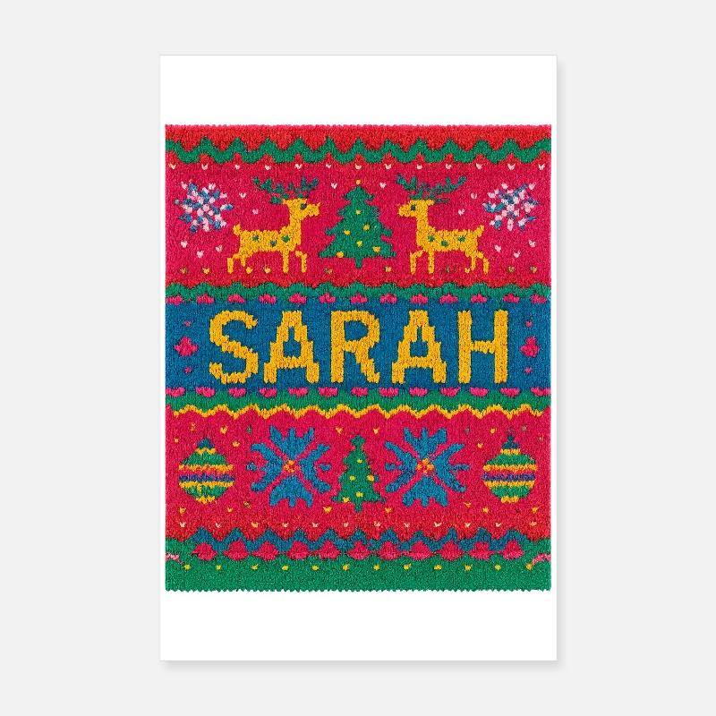 Sarah Weihnachts-Strick-Fußabtreter Poster 20x30 cm