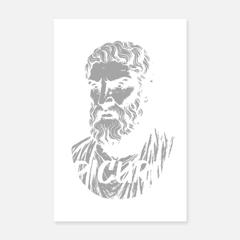 Epicurus Portrait in Bold Brushstyle Poster 8" x 12" (20x30 cm)