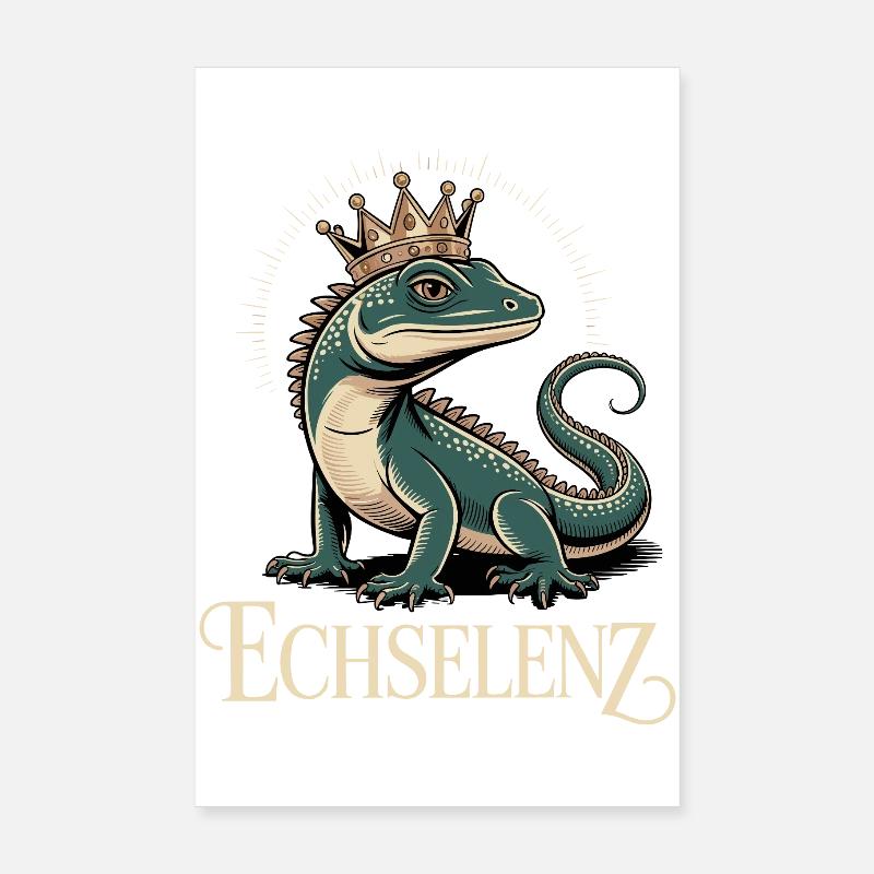 Lizard Funny Lizard Poster 8" x 12" (20x30 cm)
