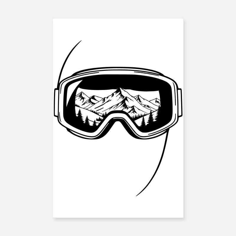 Summit View Ski Goggles Graphic Poster 8" x 12" (20x30 cm)