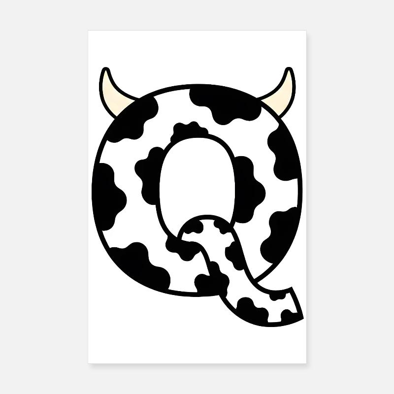 Q Jeu de mots sur la vache Poster 20 x 30 cm