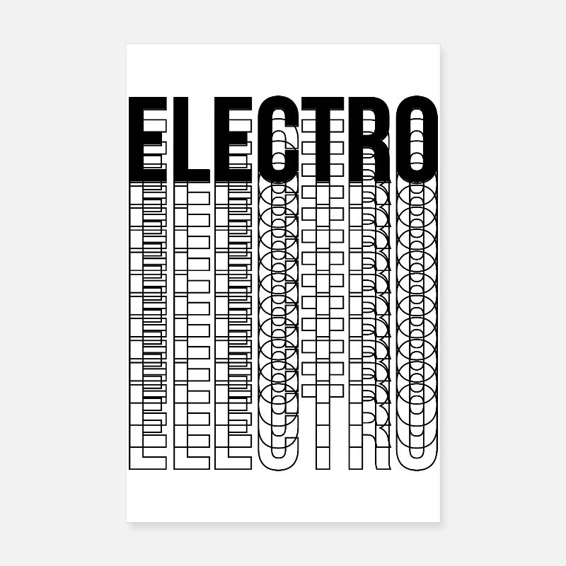 Electro music typography logo design Poster 8" x 12" (20x30 cm)